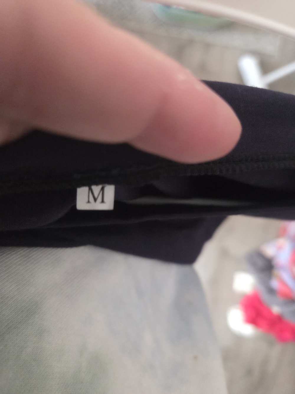 Source Unknown Navy Sweatshirt with Red and Green Stripes - Picture 3 of 3